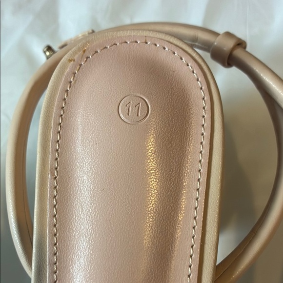 Cream Square-Toe Braided Sandals - Picture 5 of 6